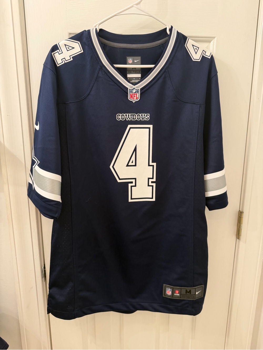 NFL Dallas Cowboys Navy and White #4 Men's Football Jersey